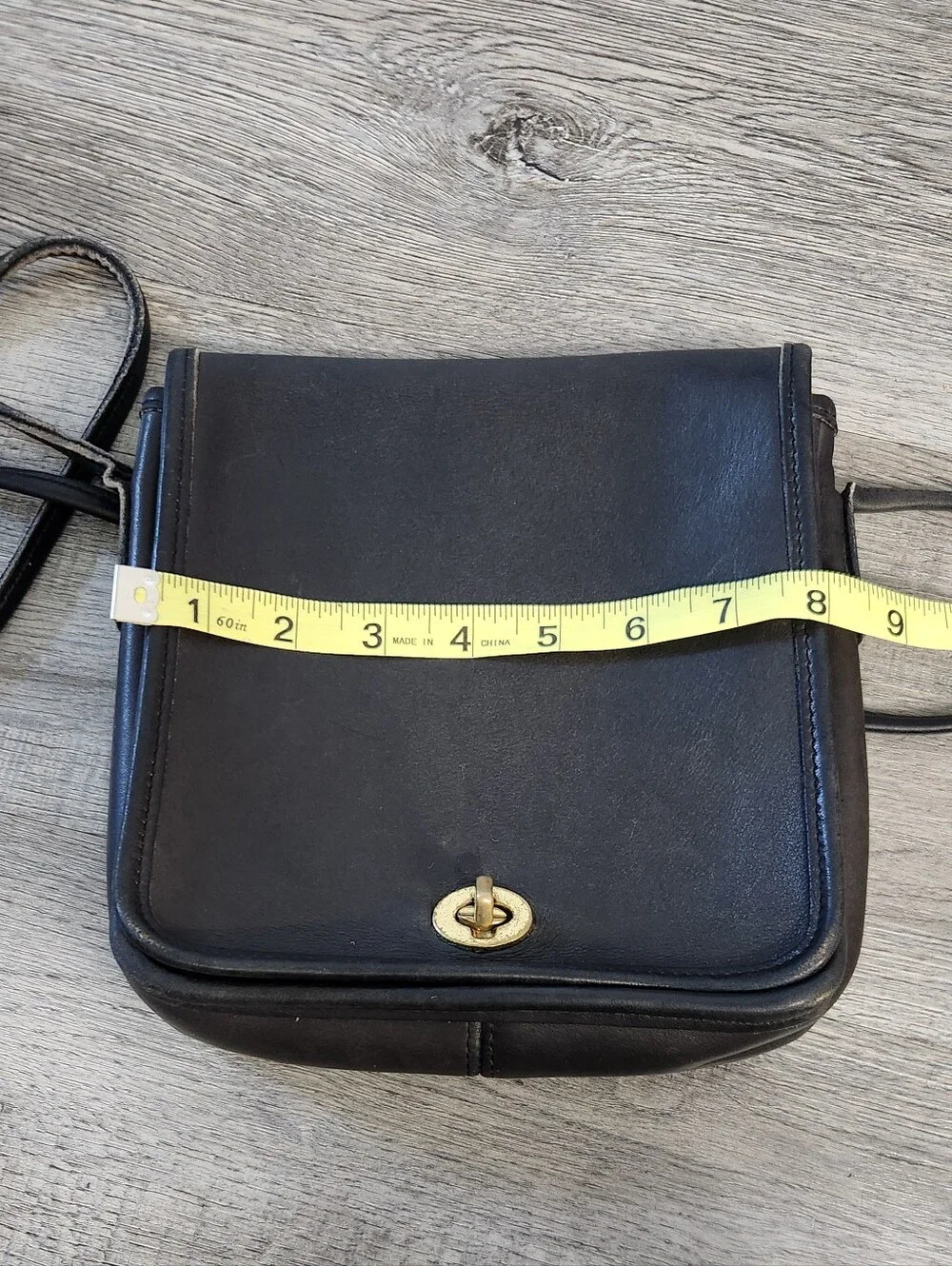 Vintage Coach Black Leather‎ Crossbody Bag